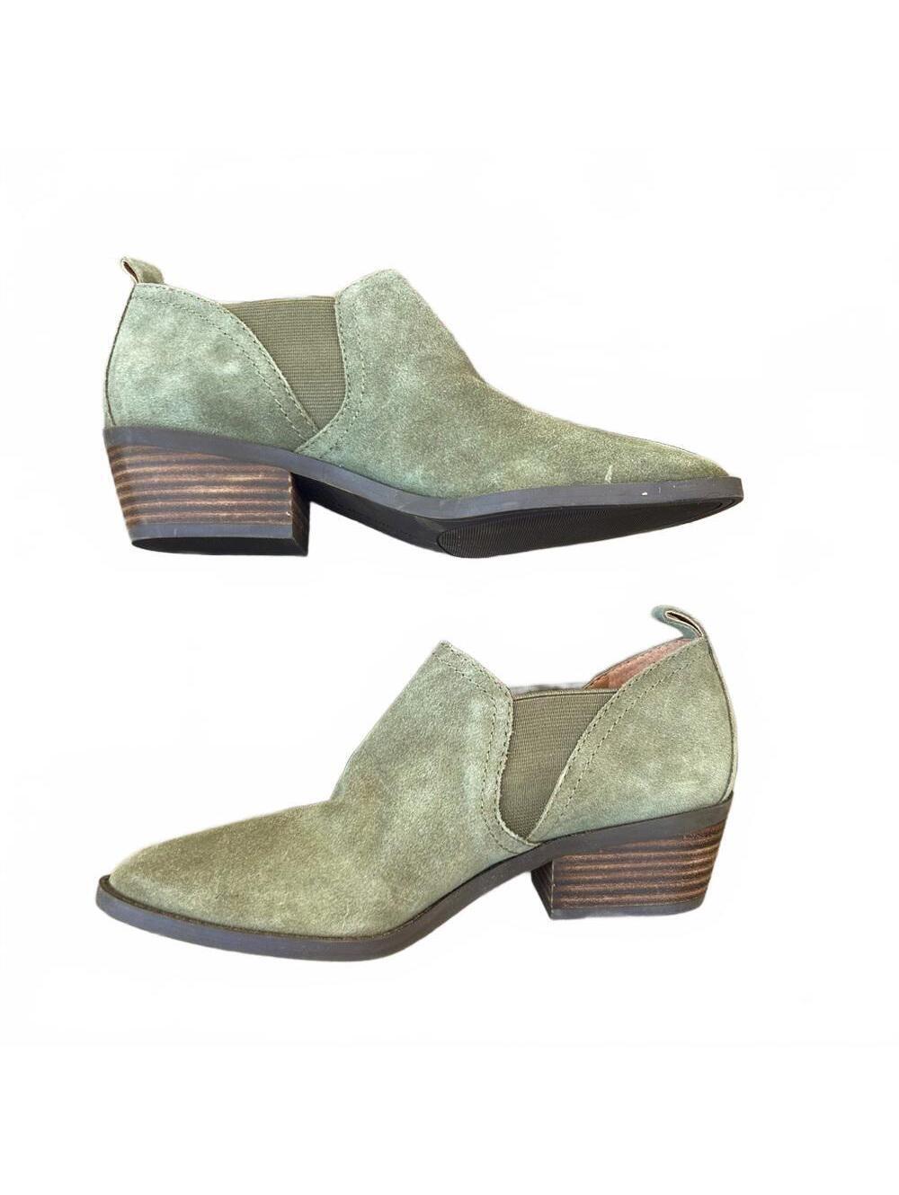 Lucky Brand FALLO Olive Green Ankle Bootie Boots | Size 7.5 EU 38